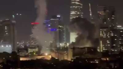 Tel Aviv, Israel being hit directly by an Iranian missile