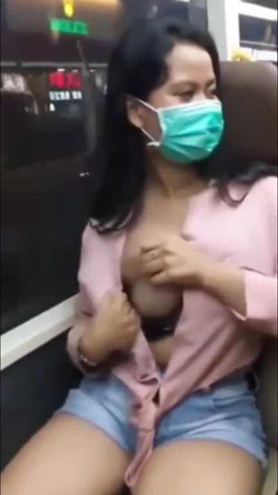 Asian Cutie on the Bus