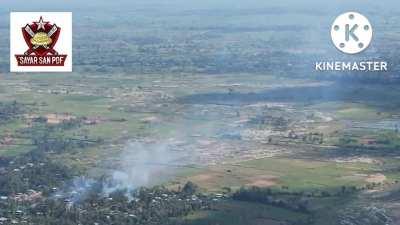 The Myanmar Army carried out an air assault on an Anti-Junta Forces camp near a village in Pale, Sagaing Region. They first attacked the village area by air with a Mi-35 after which they landed troops with 2 Mi-17 while the Mi-35 give cover from the air. 