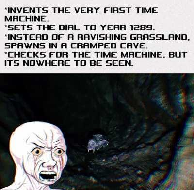 screams for help, but it echoes back to him