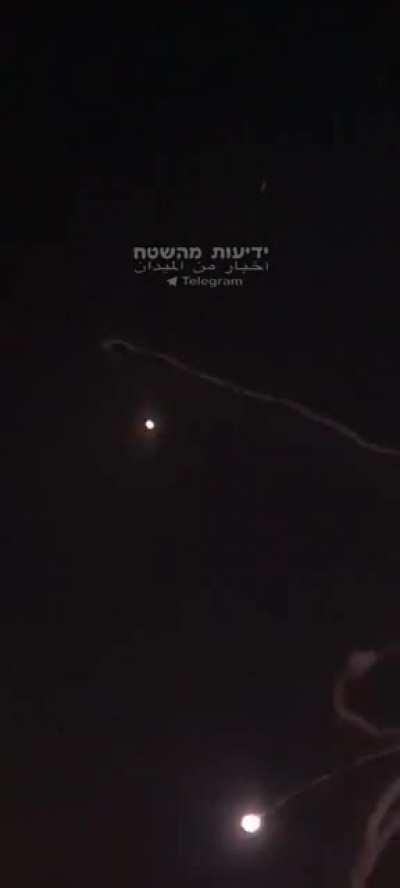 Sky over Tel Aviv is filled with rockets and interceptions.