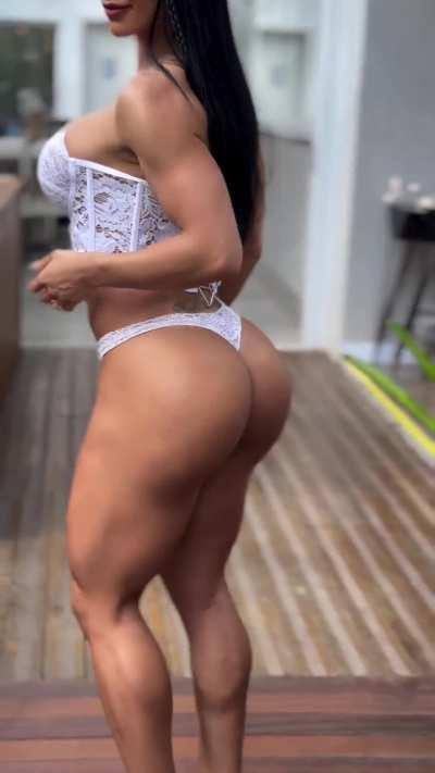 Eva in White lingerie