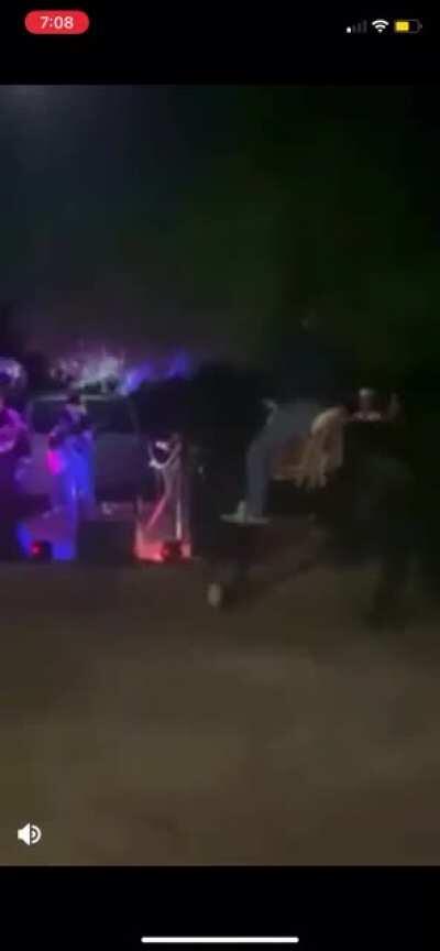 Riding a horse at a concert