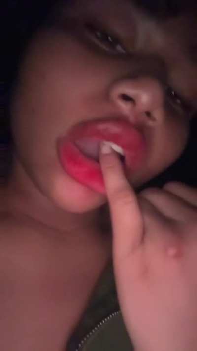 Showing how big my lip is