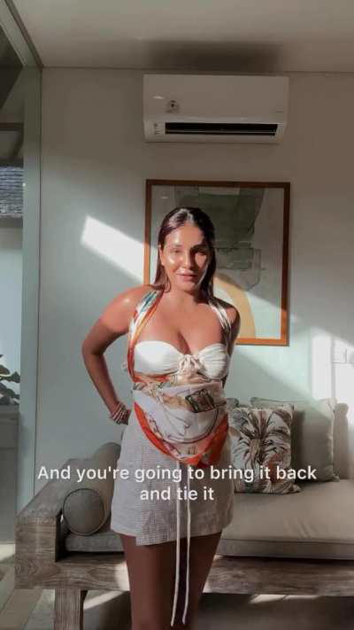 Radhika teaching How To Make a Hermes Scarf Top 