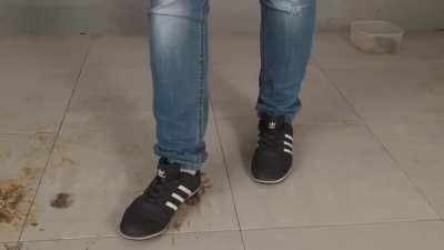 Flattened beneath her 