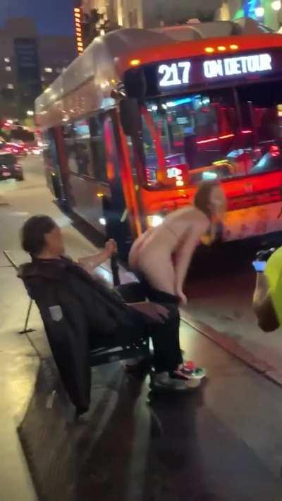 She's tweaking in front a random guy