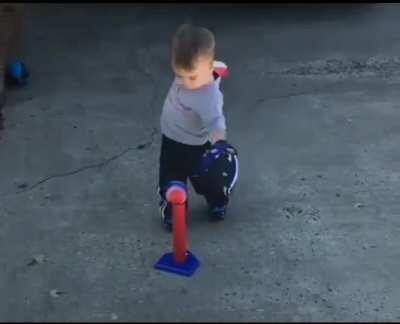 Frustrated by his own stupidity