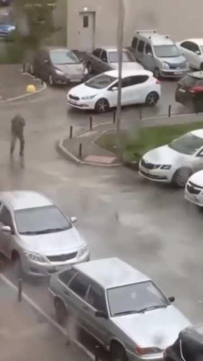 HMFT after I walk on loose sheeting from the bike shed in the middle of a storm