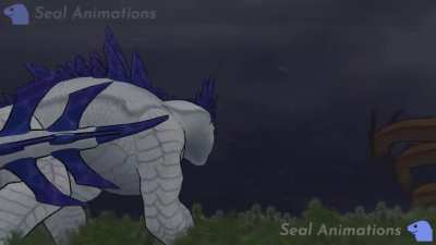 King Ghidorah vs Shimo, Kong and Rodan - by Seal Animations