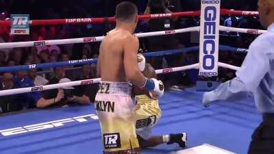 Teofimo Lopez becomes the first man to stop Richard Commey. He finally faces George Kambosos Jnr this weekend.