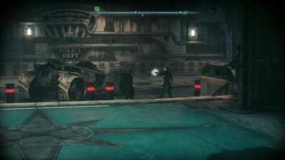 Forgot about this. Too funny. If you run to the Batmobile too soon it skips their conversation and they just apologize