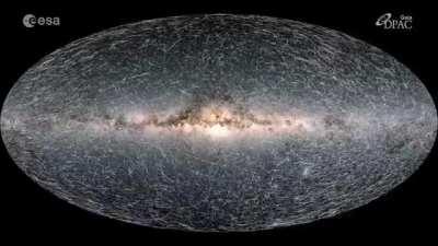 This ESA Gaia animation shows the proper motions of 40,000 stars, all located within 326 light years of the Solar System and tracks the movement of stars on the sky 1.6 million years into the future, using data from the Gaia Early Data Release 3 catalogue