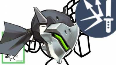 Genji's Deflect as demonstrated using Muffin Time (asdfmovie)