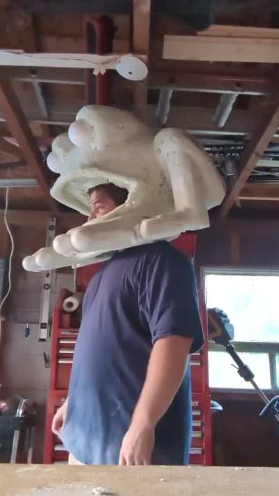 I made myself a frog helmet