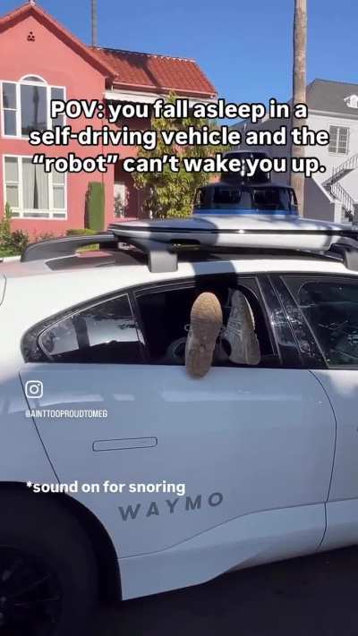 Waymo trying to wake sleeping passenger