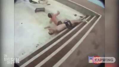 Going down a waterslide with no water