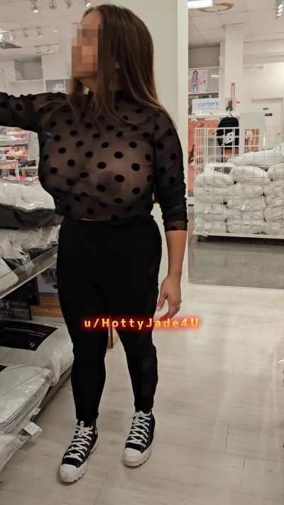 My HUGE thicc titties in SHEER while shopping