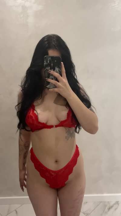 Rubbing these titties just for you in red