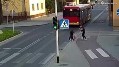 shoving your friend in front of a moving bus as a 