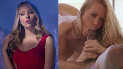 Scarlett Johansson laughs at your little dick and then worships BBC.