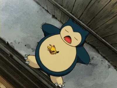 cute little gif of snorlax and pikachu :]