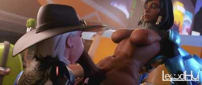 Ashe & Futa Pharah (LewdHyl) [Overwatch]