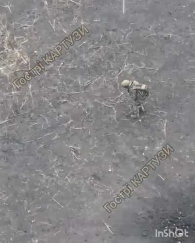 Re-upload: Russian soldier in Donetsk struck by “Peeky Blinder” Ukrainian drone unit in Nov 2024. 