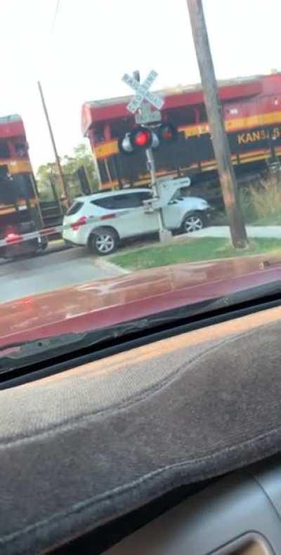 Everyone is ok. Witnessed the morning of Sep 06 2019. Lady decides to stop in the middle of some tracks.