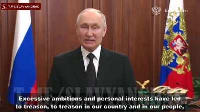 Putin's full June 24 morning speech with Subtitles.