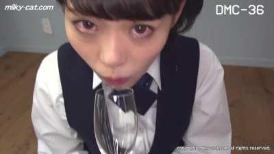 Babe is a real cum connoisseur