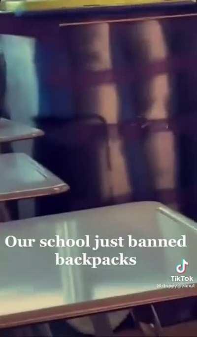 To stop use of backpacks