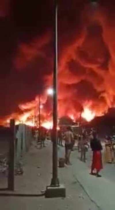 Major fire in Tughlakabad, Delhi, India. 25 May 2020.