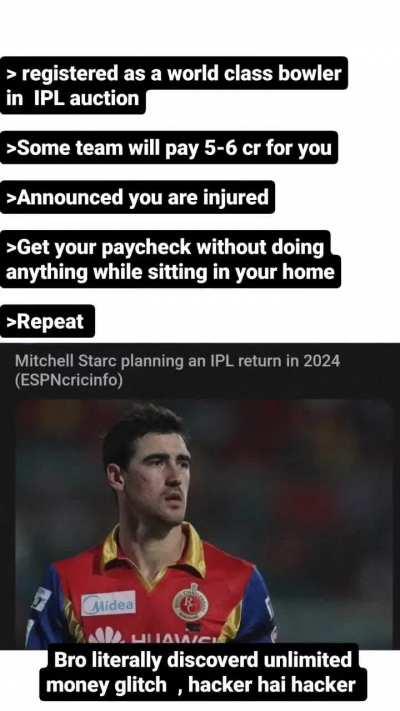 Starc cared about money but not about IPL period 