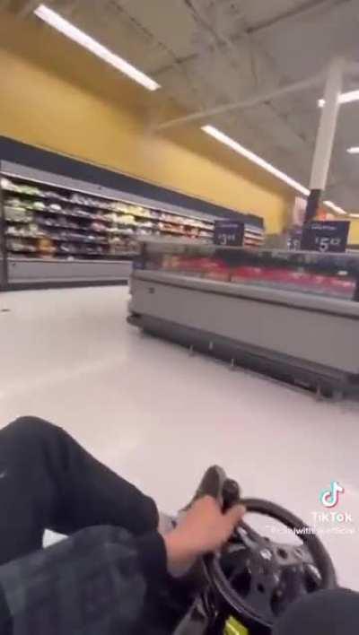 Let me just drive through a busy store and get mad employees won’t let me 