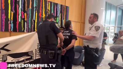 60 people arrested at Maersk Building in NYC After it was Occupied by Freedom Floatilla Supporters Today
