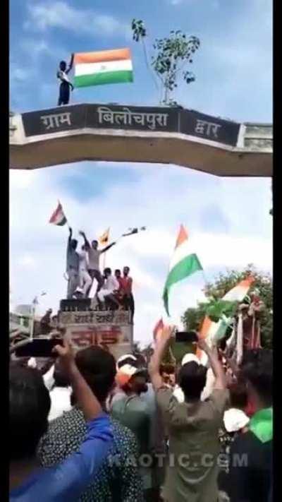 Dude Raising The Flag Gets Zapped