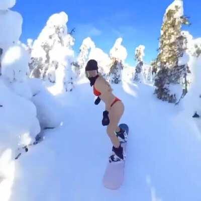 No idea how they avoided the trees but looked at her