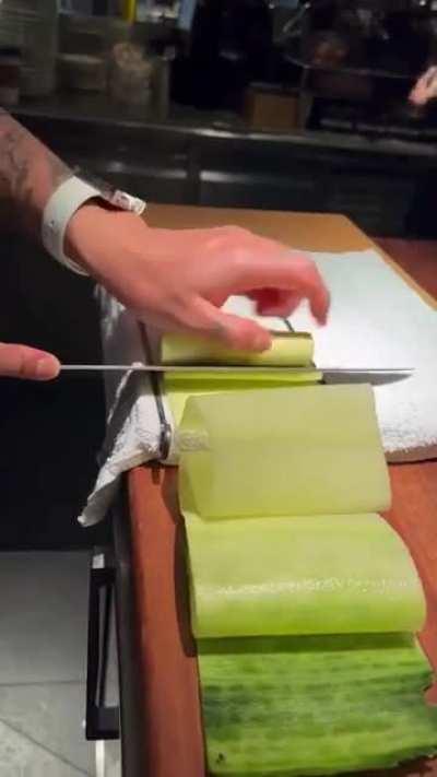 Thinly sliced cucumber