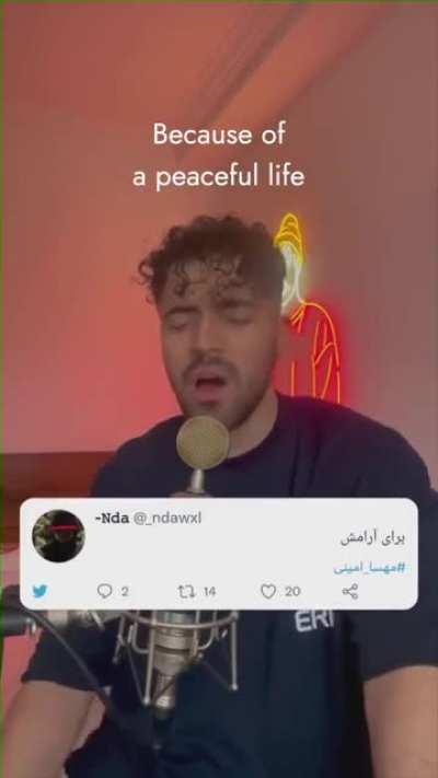 Singer in Iran makes a song out of peoples tweets about why they are protesting in the streets. Was arrested by the IRGC for this and has won an international award.
