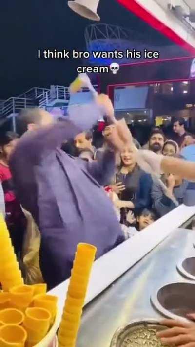 He just wanted some icecream...