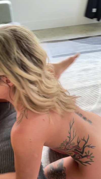 She looks pretty licking my clit