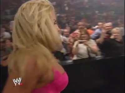 Trish Stratus in a pink bra