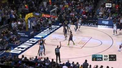 [Highlight] Ish Smith drills the corner triple to put the Hornets up 6 with 39.1 left after being down 17 to start the 4th