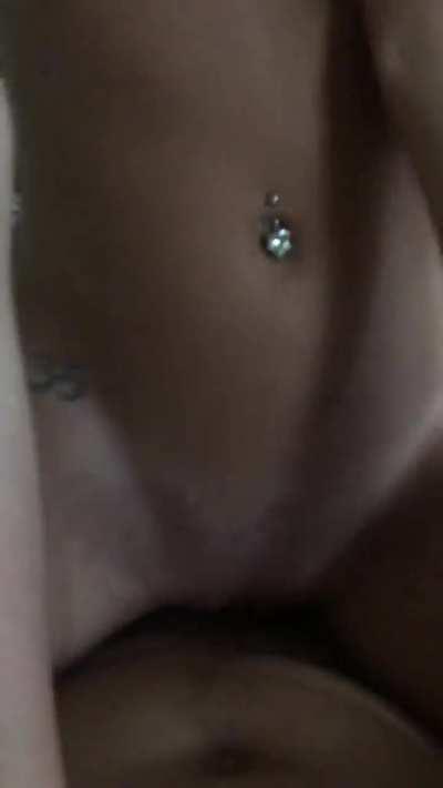 Petite blonde riding