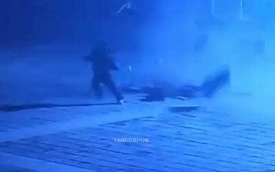 Dropping a firecracker down the sewer system