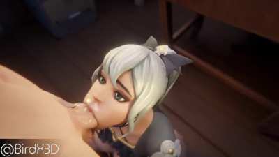 3d blowjob and CUM for gorgeous h-anime gamer girl - ai sex game