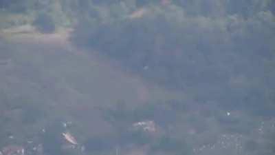 Ua pov A Russian MLRS system is hit by a Himars missile.