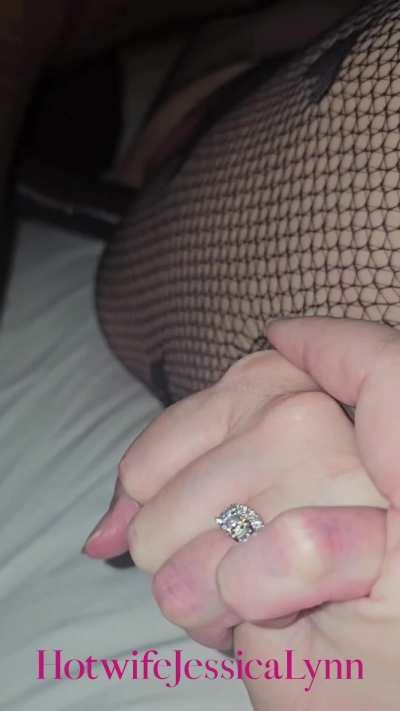 My husband is always so supportive on date nights.  He held my hand and told me he loved me while my BBC thrust all 9 inches of his huge cock inside me.  