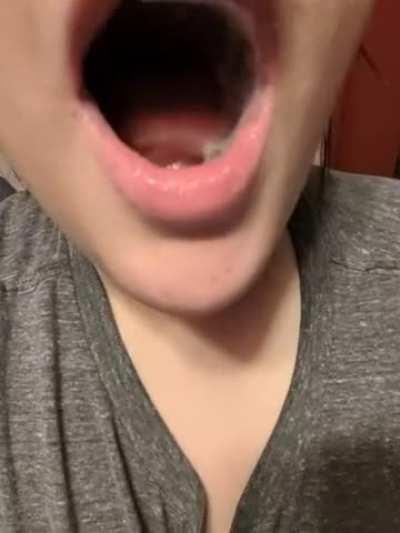 Playing with a load and swallowing. Would you kiss me after?